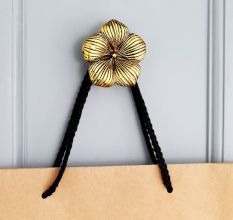Modern Flower Aluminum Wall Hook In Golden Finish